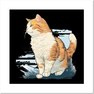 Cartoon Cute Hairy Cat - Love Happy Cats Posters and Art